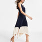 DKNY Women's Colorblocked Faux Wrap Dress Blue Size 12