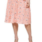 DKNY Women's Printed Satin Faux Wrap Midi Dress Pink Size 12
