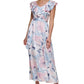 DKNY Women's Ruffle Collar Maxi Dress Pink Size 14
