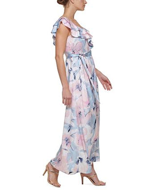 DKNY Women's Ruffle Collar Maxi Dress Pink Size 14