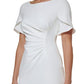 DKNY Women's Ruched Sheath Dress White Size 8