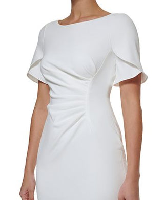 DKNY Women's Ruched Sheath Dress White Size 8