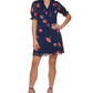 DKNY Women's Short Sleeve Swing Dress Blue Size 12