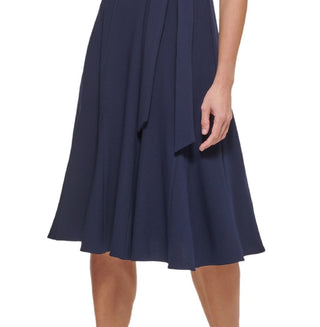 DKNY Women's Belted Midi Dress Blue Size 4