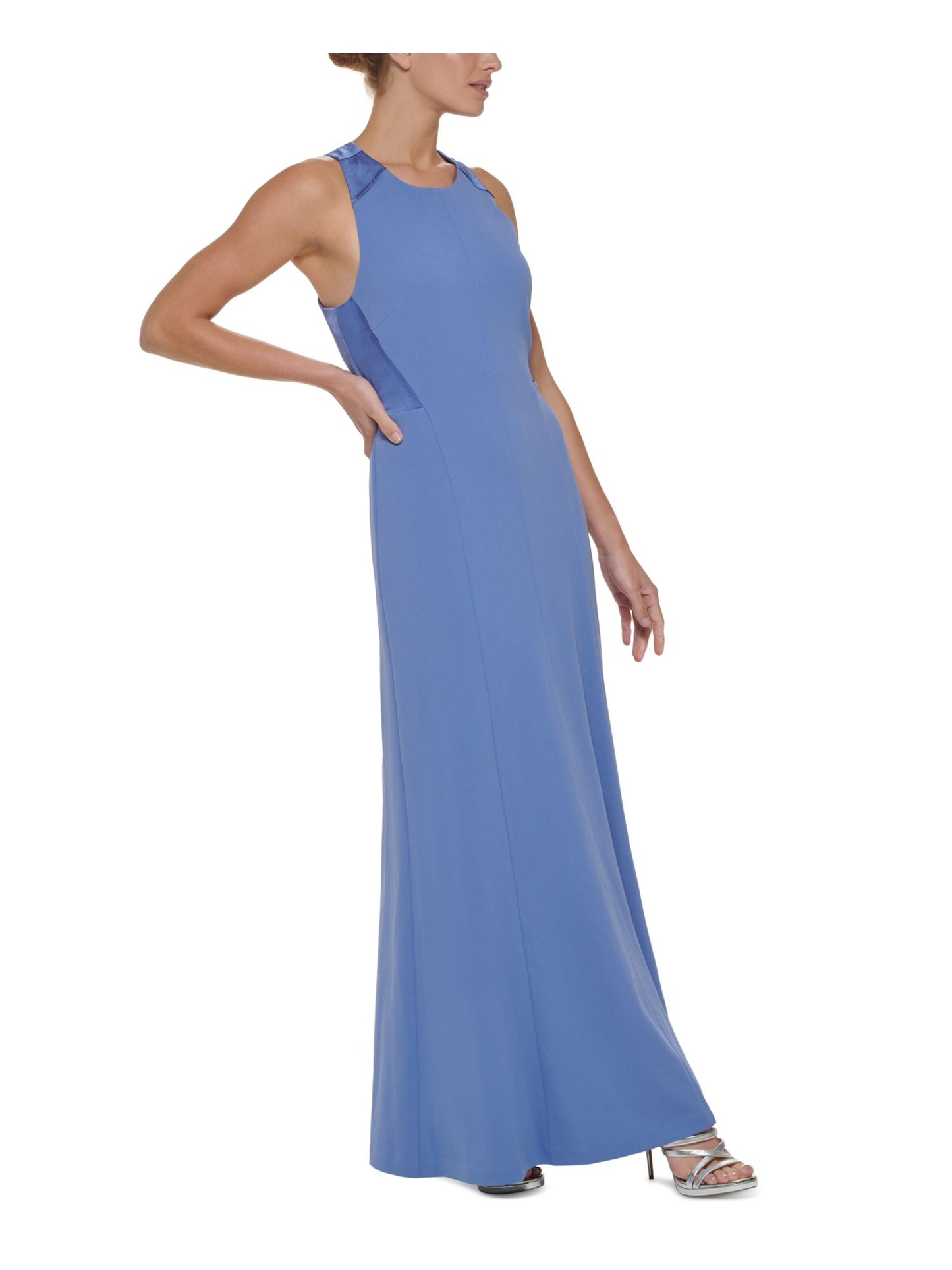 DKNY Women's Cross Back Gown Blue Size 2