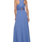 DKNY Women's Cross Back Gown Blue Size 2