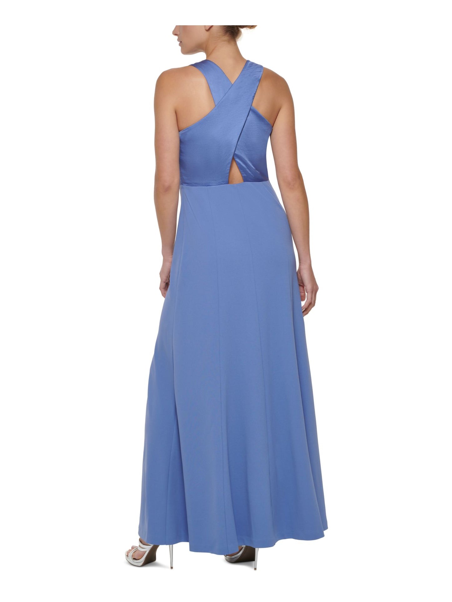 DKNY Women's Cross Back Gown Blue Size 2