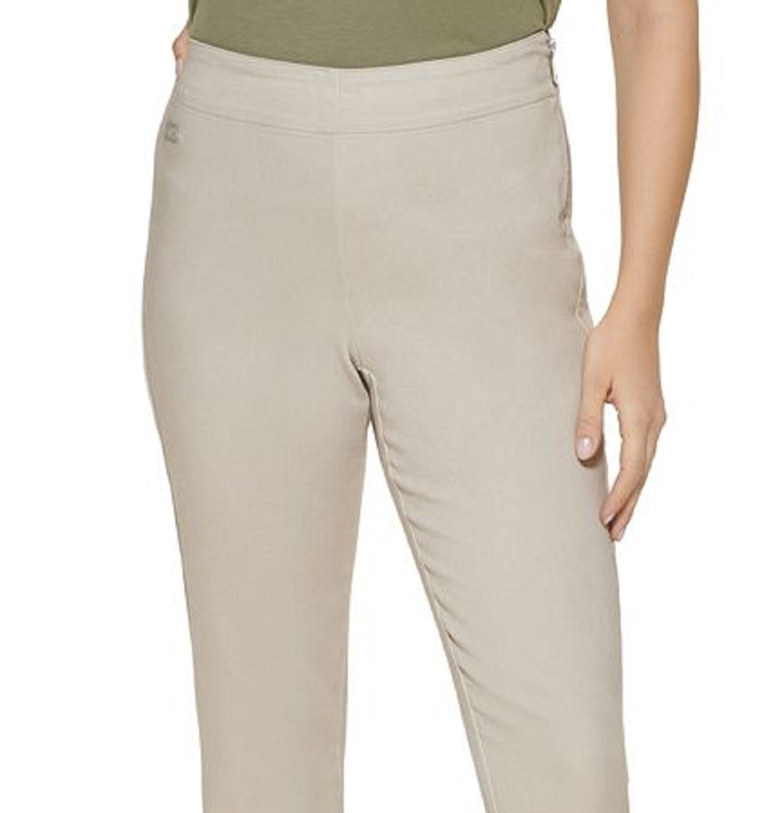 DKNY Women's Twill Side Zip Ankle Pants Brown Size 4