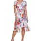 DKNY Women's Printed Faux Wrap Dress White Size 14