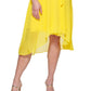 DKNY Women's Short Sleeve Faux Wrap Dress Yellow Size 10