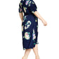 DKNY Women's Printed Faux Wrap Dress Blue Size 22W