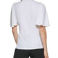 DKNY Women's Ruched Flutter Sleeve Top White Size Medium