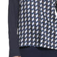 DKNY Women's Printed Mixed Media V Neck Top Blue Size X-Small