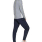 DKNY Women's Mixed Media V Neck Top Gray Size Medium
