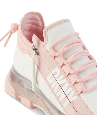 DKNY Women's Tokyo Lace Up Zip Sneakers White Size 7.5M