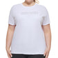 DKNY Women's Cotton Logo T Shirt White Size 1X