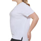 DKNY Women's Cotton Logo T Shirt White Size 1X