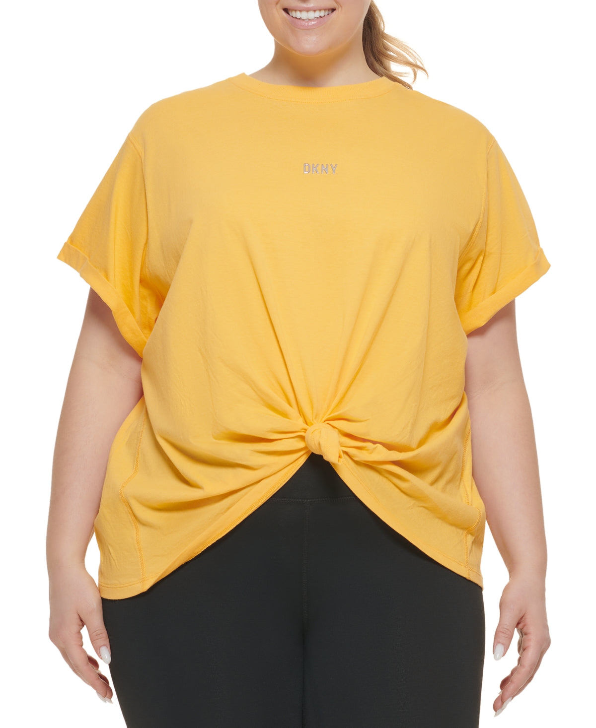 Plus Size Knot Front Shirt