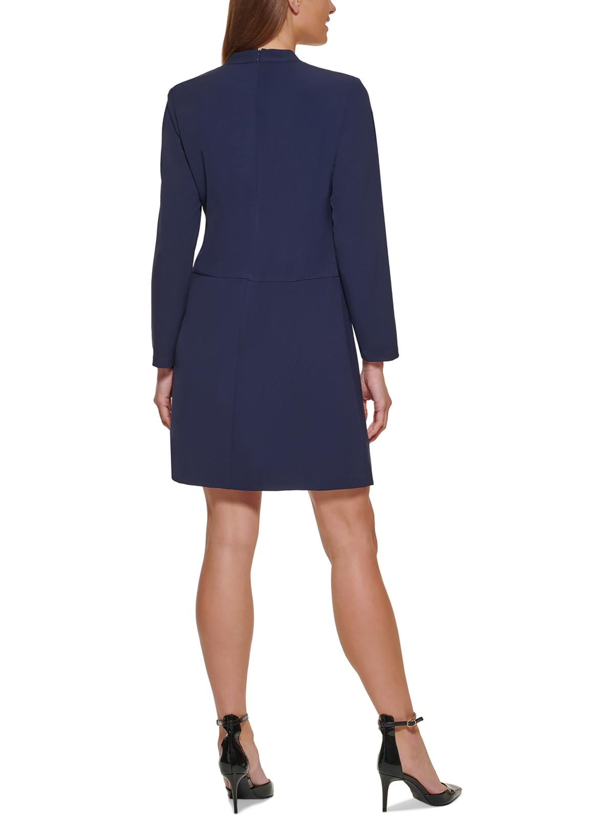 DKNY Women's Black V-Neck Shift Dress Size Medium