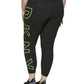 DKNY Women's High Waisted 7/8 Exploded Logo Leggings Black Size 3X