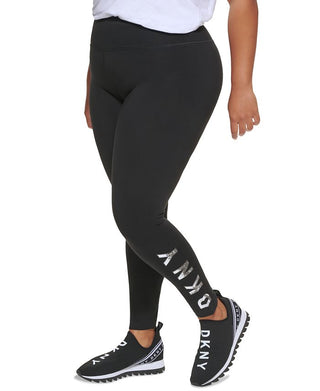 DKNY Women's Sport Logo Legging Black & White