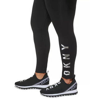 Dkny Women's Sport High-Waisted Full-Length Logo Leggings Black Size 3X