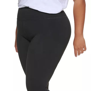 Dkny Women's Sport High-Waisted Full-Length Logo Leggings Black Size 3X