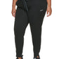 DKNY Women's Embroidered Logo Pintuck Sweatpants Black Size 3X