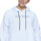 DKNY Women's Metallic Logo Cropped Hoodie White