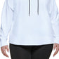 DKNY Women's Metallic Logo Cropped Hoodie White