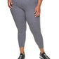 DKNY Women's Metallic Logo 7/8 Leggings Gray Size 2X