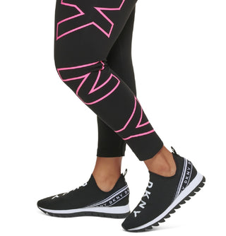 DKNY Women's High Waisted 7/8 Exploded Logo Leggings Pink Size 2X