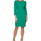 DKNY Women's Ruched Sleeve Sheath Dress Green Size 2