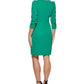 DKNY Women's Ruched Sleeve Sheath Dress Green Size 2