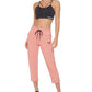 DKNY Women's Cropped Logo Sweatpants Pink Size XL
