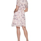 DKNY Women's Floral Print Faux Wrap Dress Pink Size 14