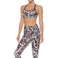 DKNY Women's Marble Print Sports Bra Black