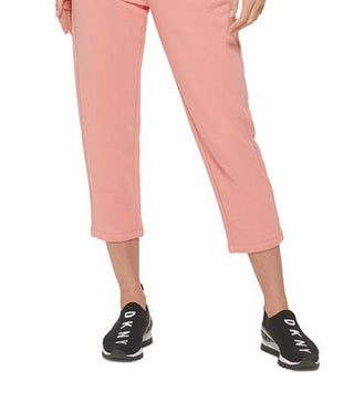 DKNY Women's Sport Cropped Logo Sweatpants Red Size Large