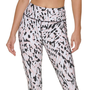 DKNY Women's Etched Zebra Print 7/8 Leggings Pink Size Medium