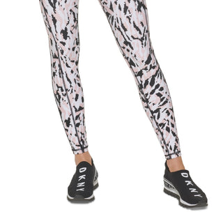 DKNY Women's Etched Zebra Print 7/8 Leggings Pink Size Medium