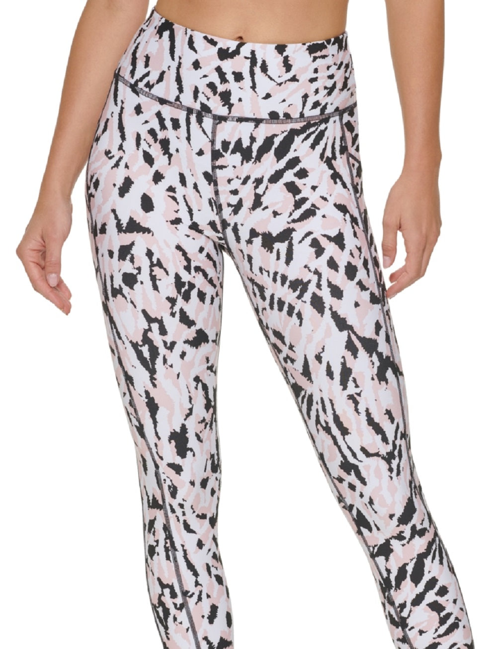 DKNY Women's Etched Zebra Print 7/8 Leggings Pink Size X-Small