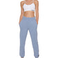 DKNY Women's High Waisted Joggers Blue Size Large