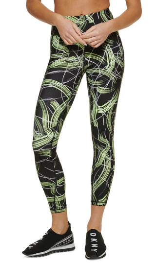 DKNY Women's Electric Shock Printed 7/8 Leggings Yellow Size X-Small