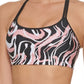 DKNY Women's Marble Print Sports Bra Black
