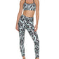 DKNY Women's Sport Marble Print 7/8 Leggings Blue Size Medium