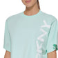DKNY Women's Sport Logo T-Shirt Blue Size X-Large