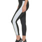 DKNY Women's Colorblocked Zip Front 7/8 Leggings Black Size Large