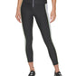 DKNY Women's Colorblocked Zip Front 7/8 Leggings Black Size Small