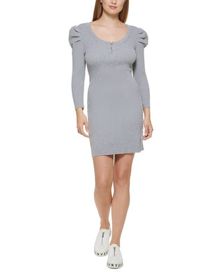 DKNY Women's Casual Midi Bodycon Dress Gray Size Medium
