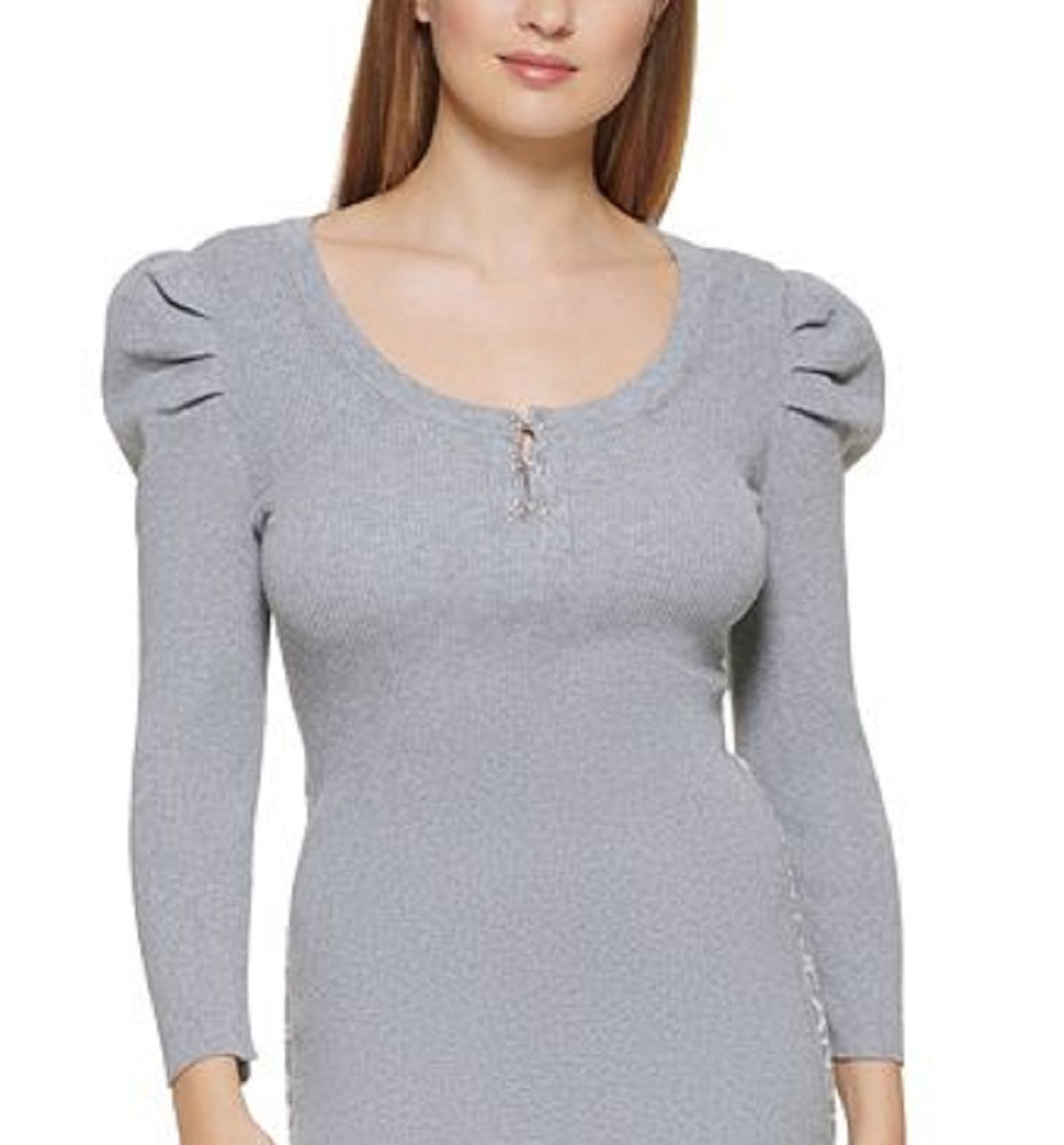 DKNY Women's Casual Midi Bodycon Dress Gray Size Medium